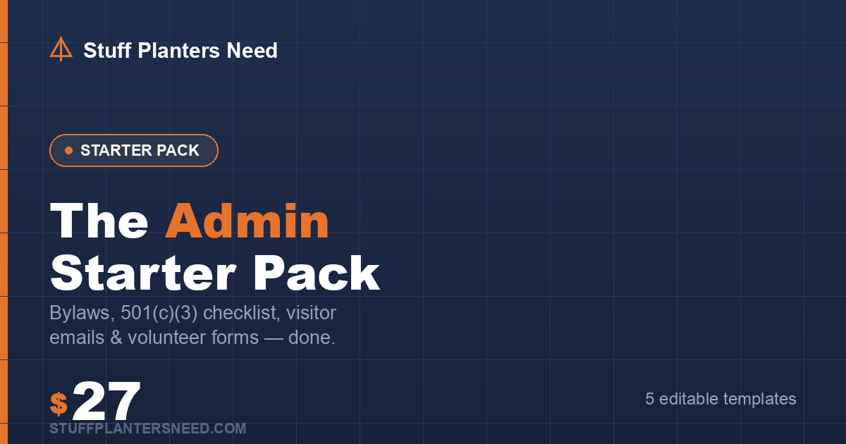 Admin Starter Pack — $27