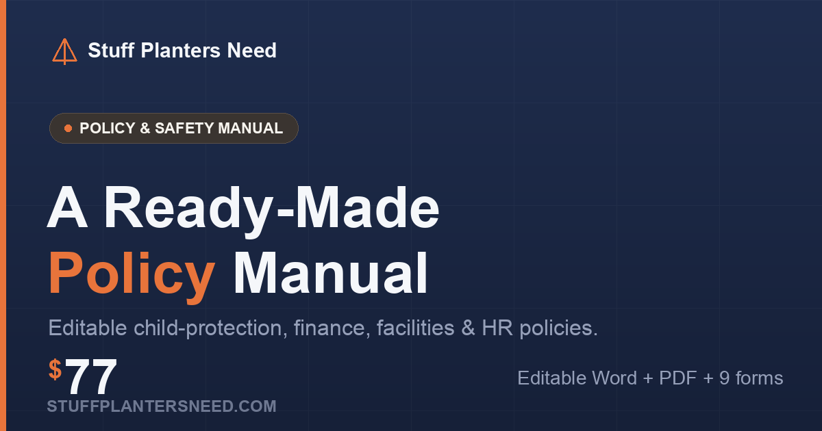 The Church Policy & Safety Manual — $77